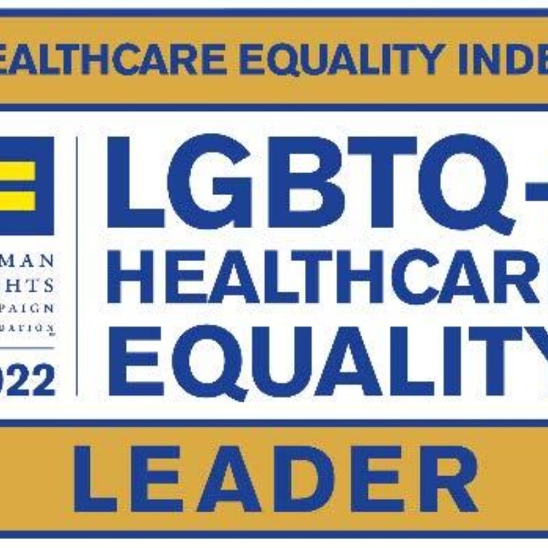 Leader in LGBTQ Healthcare Equality and gender affirming care BADGE CONTRACT HEI 2022 Leader S Color
